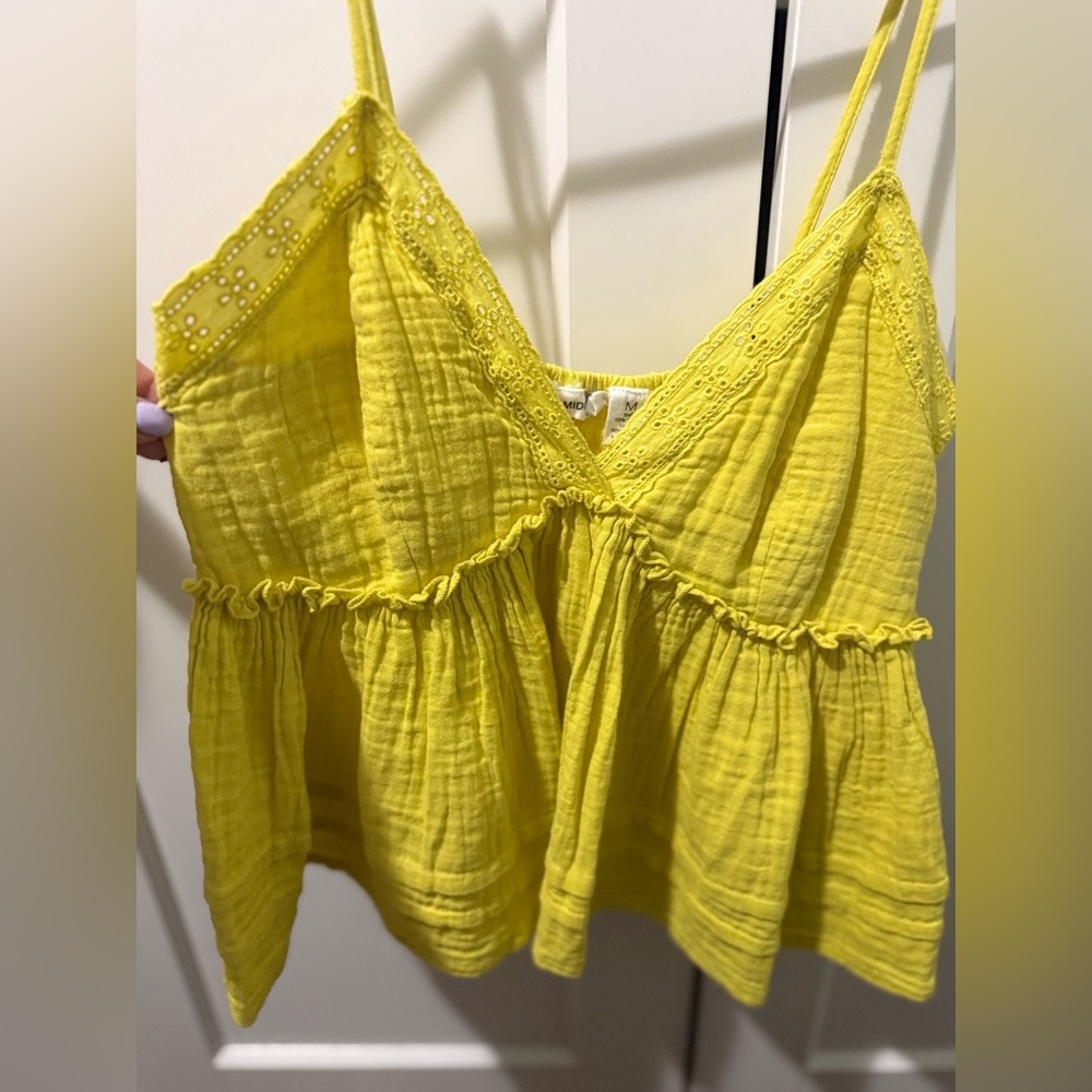 Sunny Yellow Lace Trim Camisole